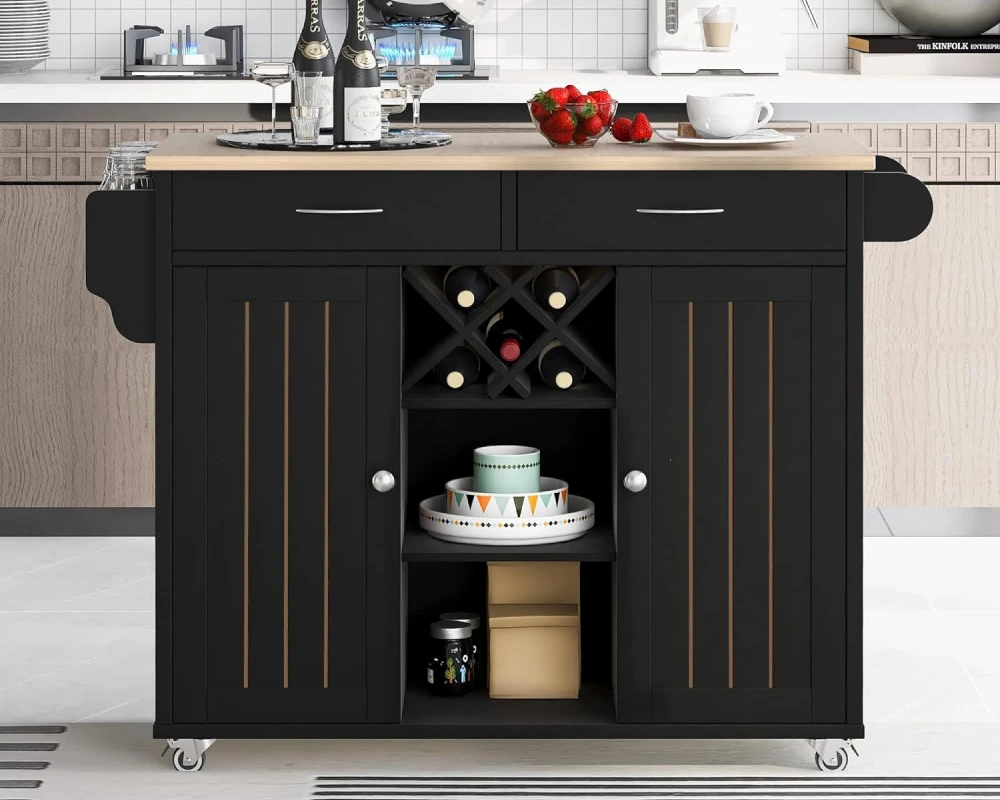 narrow kitchen island